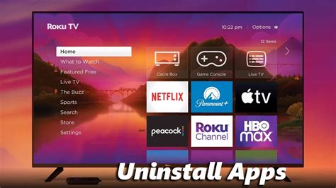 uninstall app on Roku tv